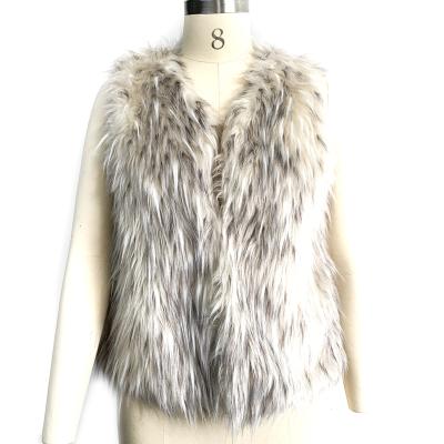 China Fashion Women Faux Fur Waistcoat Faux Fur Vest Anti-Shrink Sweater for sale