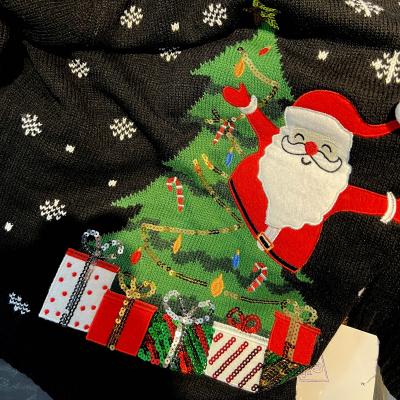 China Custom Made Ugly Womens Knitted Sweater Anti Shrink Winter Christmas Tree Knitted Sweater for sale