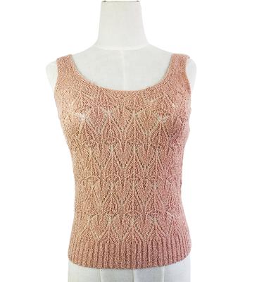 China 2020 New QUICK DRY Ladies Knitted Tank Top Cropped Design Hollow Out Vest Sweater for sale