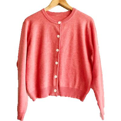 China 2020 fashion v neck pink women Anti-wrinkle long sleeve cardigan sweater for sale