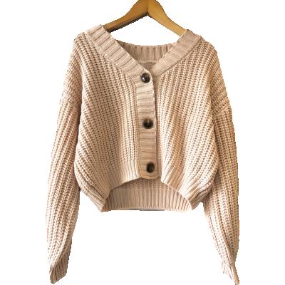 China Beautiful Autumn Knitted Cardigans Women Fashion Long Sleeve Anti-Shrink Sweater Knitted Cardigan for sale