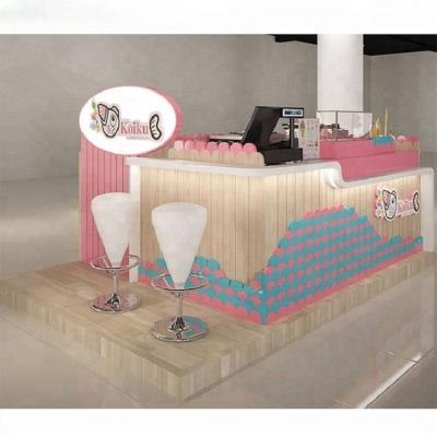 China Lovely Mini Cute Ice Cream Stand PANEL Ice Cream Display Kiosk Retail Food Kiosk for sale