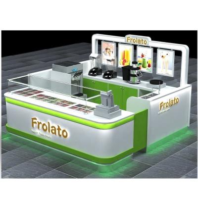 China PANEL Customized Ice Cream Food Kiosk Design Juice Kiosk Frozen Yogurt Booth for sale