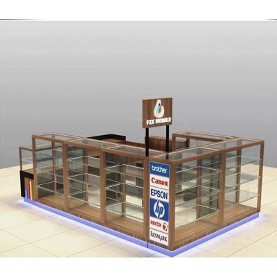 China PANEL Glass Wood Jewelry Display Showcase Showcase Jewelry Kiosk For Mall for sale