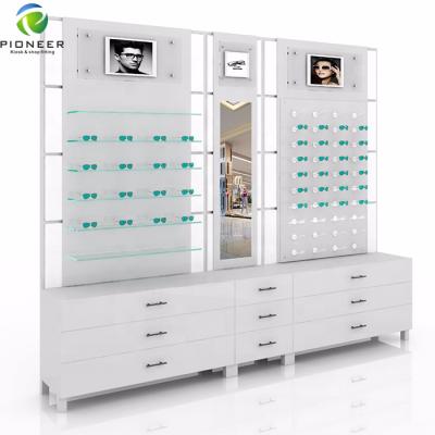 China Luxury Pioneer Simple White Glasses Display Showcase For Glass Cabinet for sale