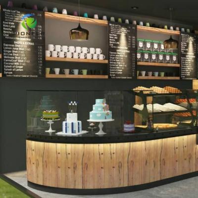 China Customized Pioneer Solid Wood Coffee Kiosk Coffee Kiosk Food Kiosk For Shopping Mall for sale