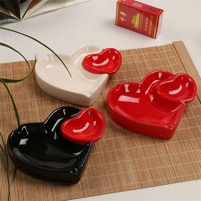 China Custom Cute Premium Ceramic Ashtray Double Core Fashion Cute Ashtray Cigar Cigar Ashtray for sale