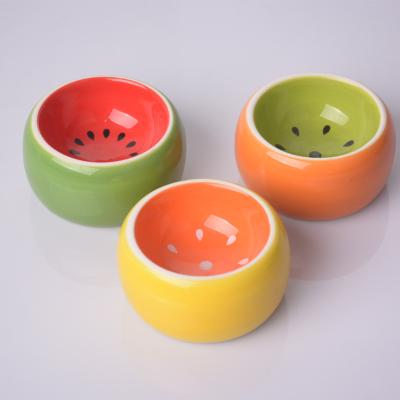 China Viable Fruit Ties Ceramic Rabbit Hamster Bowl Feeder Rabbit Hamster Food Bowl Rabbit Hamster Food Bowl for sale