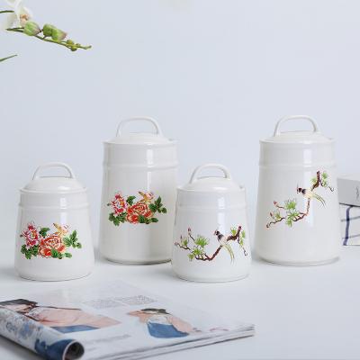 China Original simple export ceramic tank creative sealed ceramic sealed easy humidity storage medium ceramic durable tank kitchen sugar tank for sale