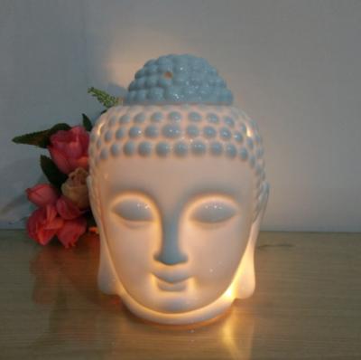 China Buddha Chinese Transparent Head Incense Crafts Ceramic Censer Incense Thai Chinese White Porcelain Home Decoration for sale