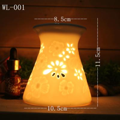 China Japanese candle censer incense decoration hollowed household ceramic decoration crafts high temperature white porcelain for sale