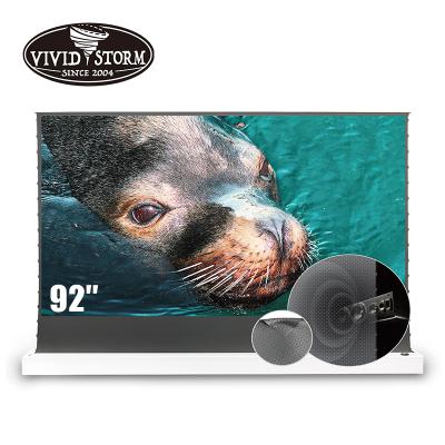 China VIVIDSTORM 92 Inch ALR Electric Rollable Screen With Perforate ALR Transparent Acoustic Material, Ambient Light Rejection Obsidian S for sale