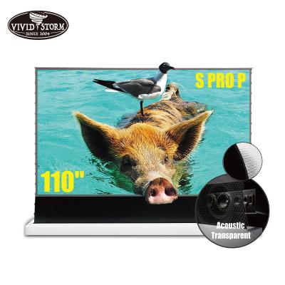 China VIVIDSTORM S PRO P 110 Inch UST PET Electric Laser TV CLR Crystal Ambient Light Rejecting 4k Projector Sound Acoustic Transparent for sale