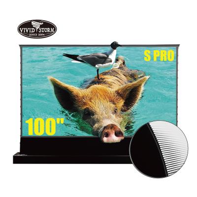 China VIVIDSTORM S PRO 100 Inch Electric Voltage Floor Electric Screen For UST ALR Laser Projector Motorized Ultra Short Throw Cinema for sale