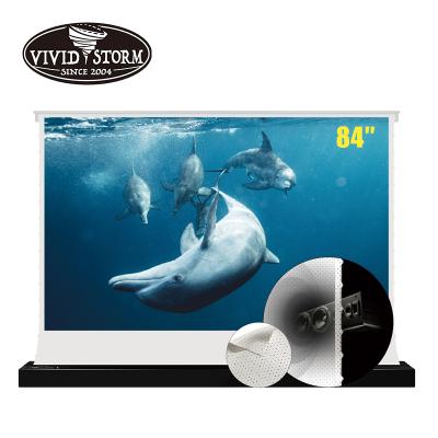 China VIVIDSTORM Electric 84 Inch Foldable Projector Screen With White Acoustic Cinema Screen Material For Full Size Projector for sale