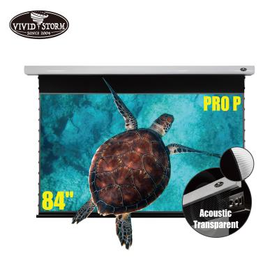 China VIVIDSTORM PRO P Slim 84 Inch Electric Auto Display With Wall / Ceiling Mount , Remote For Home Sound Punch Transparent for sale