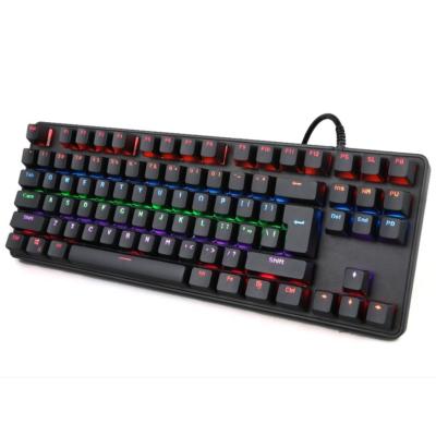 China Led Backlit 87 Keys Wired Mechanical Gaming Keyboard Laptop Black Waterproof keyboard for sale