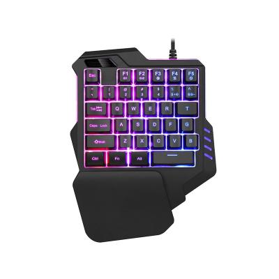 China 35 Keys Computer Wired Keyboard RGB Backlight One-Handed Mechanical Keyboard for sale