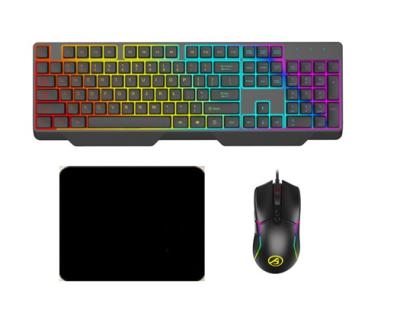 China Popular Wired LED Light Keyboard and Mouse Pad Gaming Combo OEM for sale