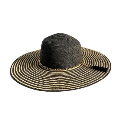 China Wholesale Striped Fisherman Beach Bucket Hat Foldable Bucket Hat Soft Summer Straw Hat for sale