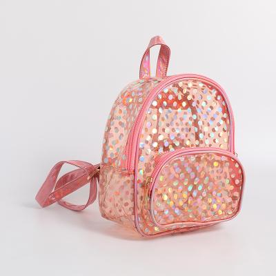 China Fashion Waterproof Colorful Spot PVC School Bag Waterproof Clear Reflective Hologram Backpack Ladies Transparent Holographic Backbags for sale