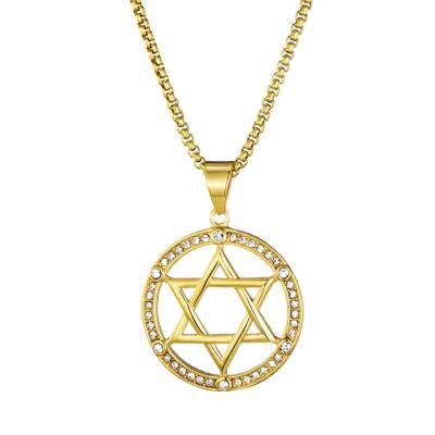 China CLASSIC Round Hexagram Circle Jewelry Pendant Custom Chain Necklace isreal for sale