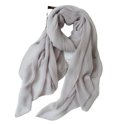 China Veil 2021 new European and American popular pure color wrinkled scarf printing manufacturers wholesale for sale