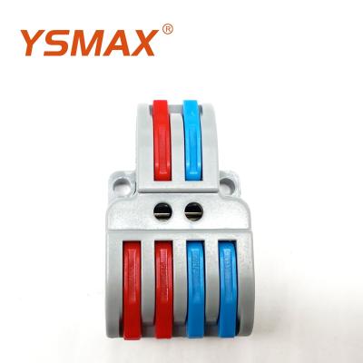 China Ce Certified Wire Connection YSMAX Manufacturer YS 2 In 4 Out Of 422 Electrical Wire Connector Terminal Block for sale