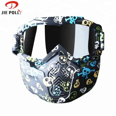 China Motorcycle Racing Sun Visors Motorcycle Motocross New Drops Windproof Glass Sunglasses Goggles Face Mask Skull for sale