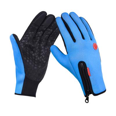 China Custom Waterproof Snowboard Gloves Waterpoof Ski Gloves Winter Sports Gloves Outdoor With Zipper Pocket Wrist Leashes for sale