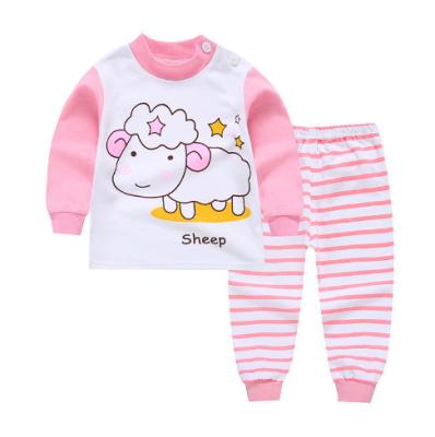 China Anti-wrinkle Custom comfortable baby set four seasons cartoon print unisex kids clothing sets boys 0-6 years old for sale