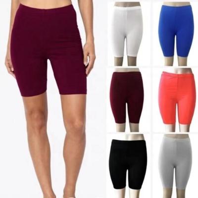 China Anti-wrinkle Custom Logo Leisure Sports Yoga Pants Solid Color Slim Fit Straight Short Trouser Women Tight Shorts Women for sale