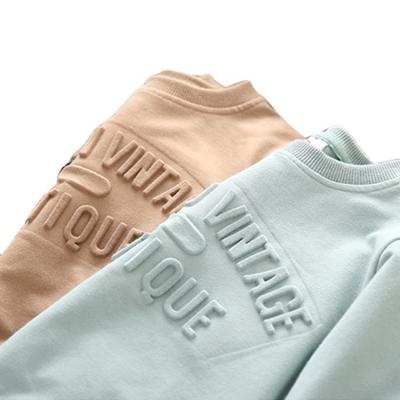 China Anti-wrinkle High quality custom size logo Men's and women's streetwear 3D relief printed hoodie embossed sweatshirt for sale