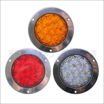 China 16pcs High Bright LED Chips Round 1W Universal LED Trailer Tail Lights For Truck 140*24.5mm for sale