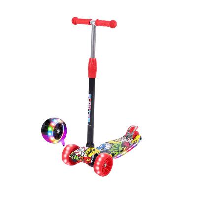 China Wholesale Cheap Price 3 PU Small Mini Wheel Baby Kids Adjustable Height Scooter With Led Light Made In China for sale