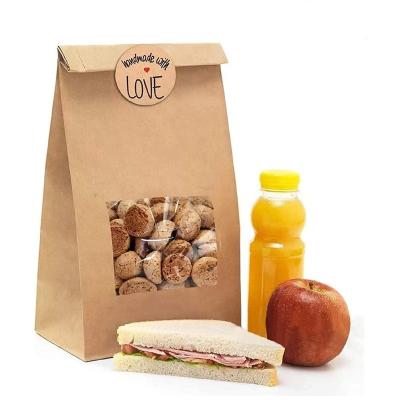 China Recyclable Custom Printed Ziplock Stand Up Pouch Bags Kraft Paper Bag Biodegradable Window Design for sale