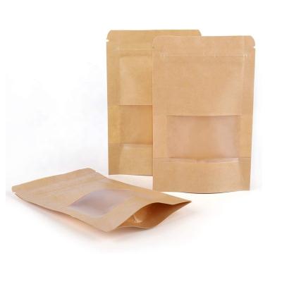 China Recyclable Eco Friendly Starch Based Zip Lock Packaging Compostable Biodegradable Corn Paper PLA Lined Kraft Paper Bag for sale