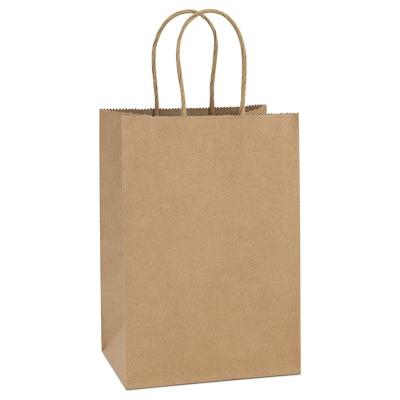 China Moisture-Proof Carry Bags Restaurant Biodegradable Fast Food Grade Deli Custom Shop Brown Kraft Paper Shopping Bag for sale