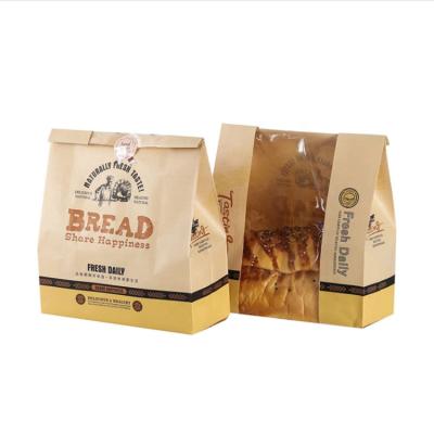 China Wholesale Eco-Friendly Moisture Proof Bread Bread Plastics Packaging Bags Biodegradable Bread Paper Bread Bags PLA Bread Paper Bag With Window for sale