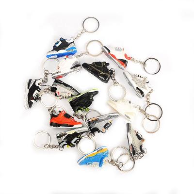 China Mini Basketball Shoes Promotion Gift Factory Pvc Material PVC Key Chain Soft Minimum Rubber Sneaker Dropshipping 3d Material for sale