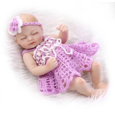 China 11 Inch Newborn Baby Doll Girl Doll Full Vinyl Reborn Cute Newborn Silicone Baby Dolls for sale