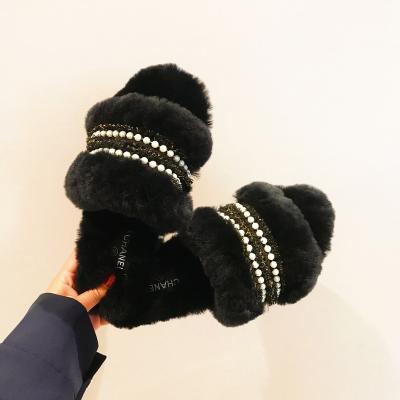 China Wholesale high quality fashion trend sheepskin shearling slippers women for sale