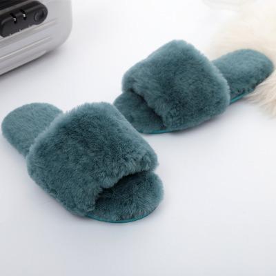 China 2020 Fashion Trend New Style Warm Wool Fur Slippers Real Many Colors Fur Australia Sheepskin Lamb Fur Slippers Indoor Luxury Women for sale