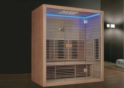 Cina Sala sauna per 3 persone con bluetooth a infrarossi e musica con panchina all'interno in vendita