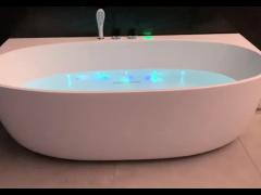 LED Illuminated Single Massage Bathtub With Ozone Sterilization And Infrared Therapy