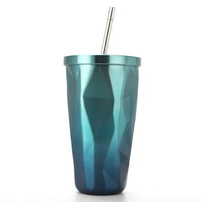 China Hot Selling Straw With Straw Stainless Steel Black Heat Preservation Good Quality Stainless Steel Drink Mugs for sale