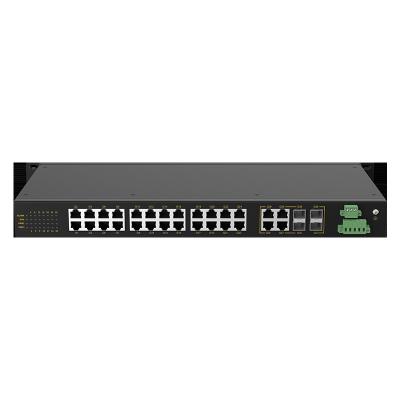 China Medium Large Network 24 Port 4 Photoelectric Multiplexing 24 Rack Type Industrial Smart Fiber Optic Din Rail Gigabit Network Switch 2 Layers Ethernet for sale