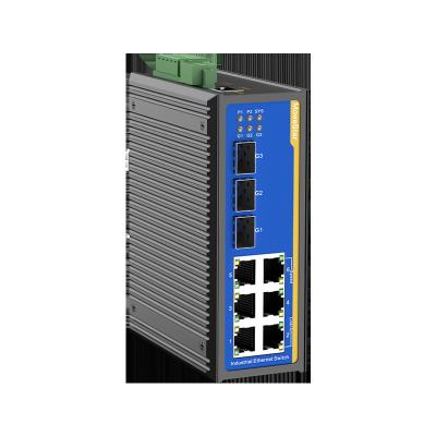 China DC9-60V Dual Access Switch Power Supply Layer 2 Rail Type 6 Gigabit 3 Gigabit Optical Port Industrial Fiber Controlled Ethernet Switch for sale