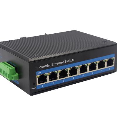 China POE OEM 12V to 52V 8 PoE Port 100M Industrial Ethernet Switch DIN Rail for sale