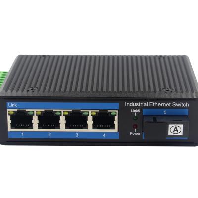 China POE Switch 4*10/100/100Mbps RJ45 Port 1*100BaseFX 1*9 port 100M port industrial port unmanaged port for sale